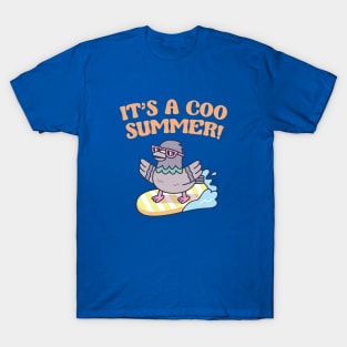 Pigeon On Surfboard Its A Coo Summer Funny T-Shirt